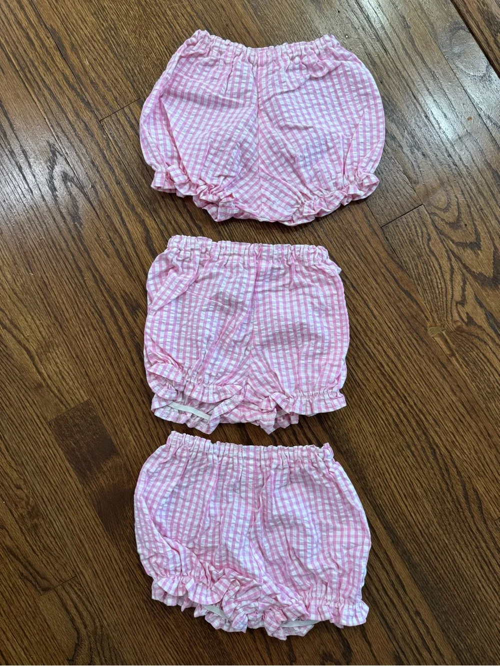 Pink Gingham Baby Bloomers - (1) 6 months, (2) 12 months